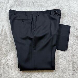 SOLD Canali 1934 dress pants men’s 36 X 33 black 100% Wool flat front made in